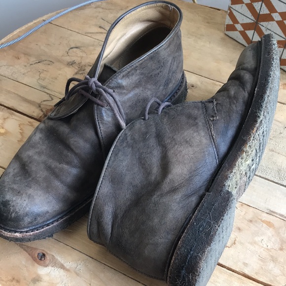 Frye leather chukka short boots brown w rubber sole sz 9 - Picture 3 of 9